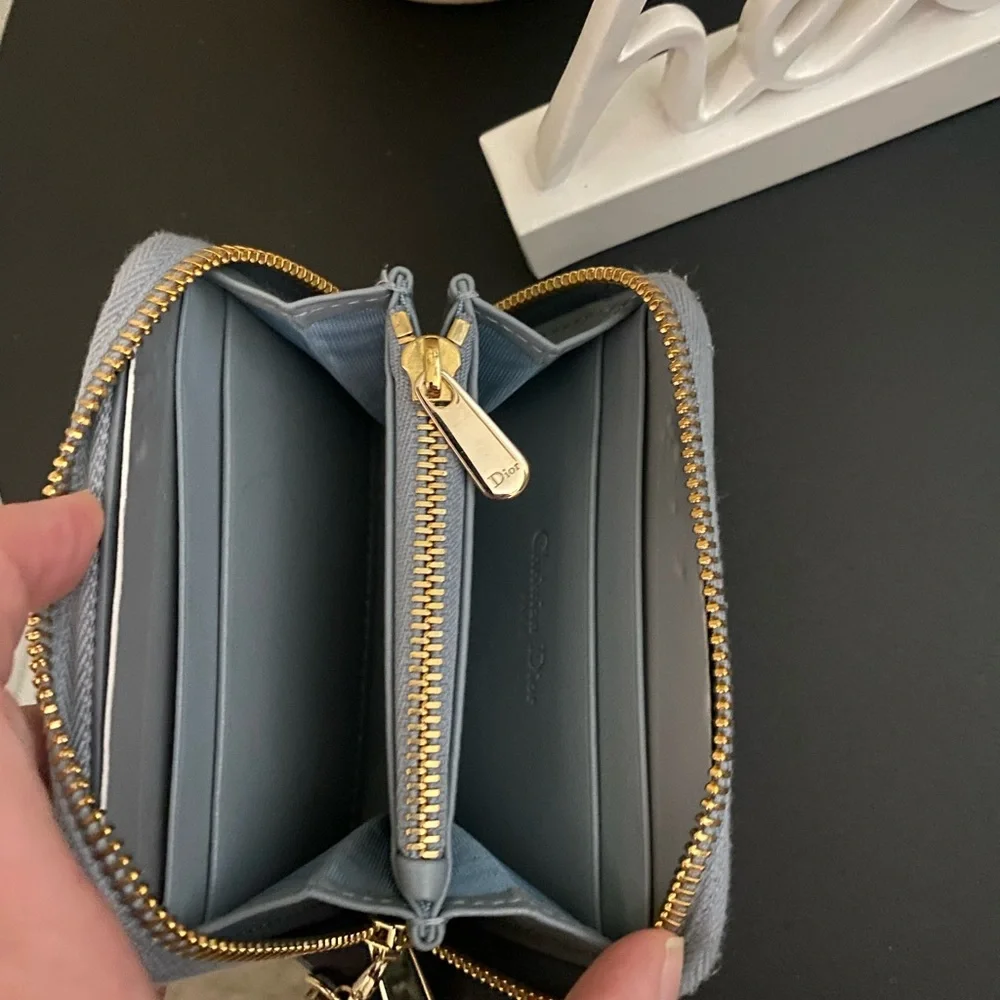 Lady Dior Voyageur Small Coin Purse Cloud Blue
